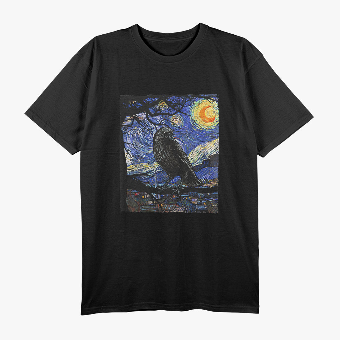 Raven Starry Night Inspired Animal Lover T-Shirt