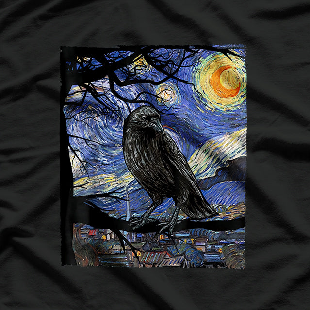 Raven Starry Night Inspired Animal Lover T-Shirt