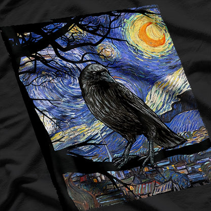 Raven Starry Night Inspired Animal Lover T-Shirt