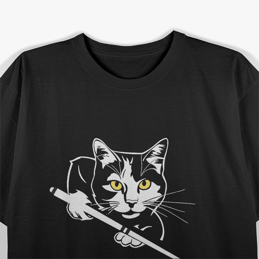 Cool Cat Playing Pool Billiards In A Retro Lounge T-Shirt