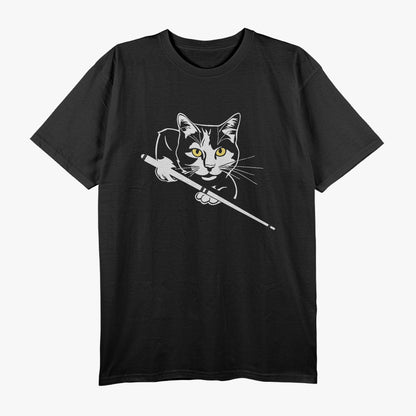 Cool Cat Playing Pool Billiards In A Retro Lounge T-Shirt