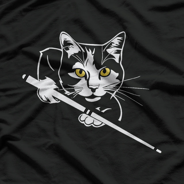 Cool Cat Playing Pool Billiards In A Retro Lounge T-Shirt