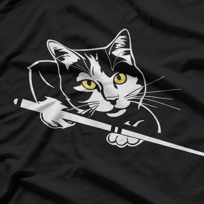 Cool Cat Playing Pool Billiards In A Retro Lounge T-Shirt