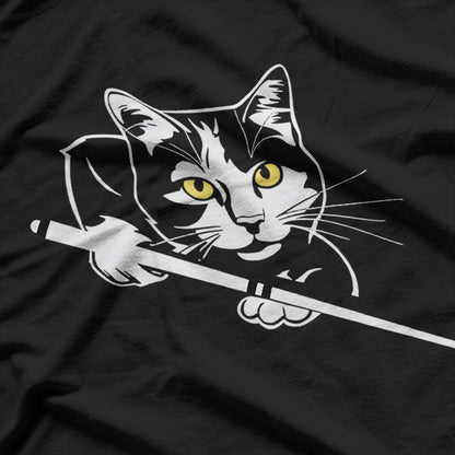 Cool Cat Playing Pool Billiards In A Retro Lounge T-Shirt