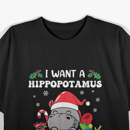 Hippo for Christmas - Funny Pajama Party T-Shirt