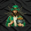 St Patricks Day Funny Jesus In Leprechaun Green Costume T-Shirt