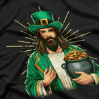St Patricks Day Funny Jesus In Leprechaun Green Costume T-Shirt