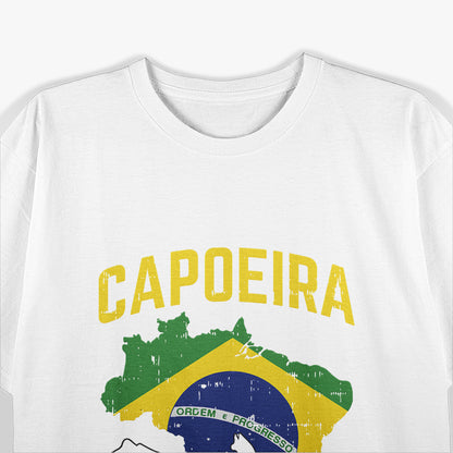 Capoeira Afro Brazilian Martial Arts With Brazil Flag T-Shirt