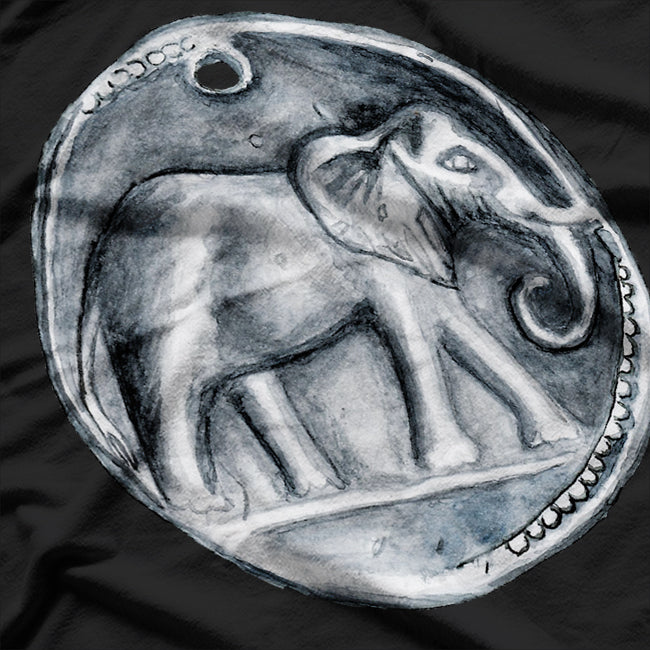 Hannibal’s War Elephant - Watercolor Coin Tribute T-Shirt