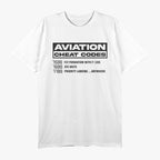 Panvola Aviation Cheat Codes Pilot Airplane Aerospace Student T-Shirt