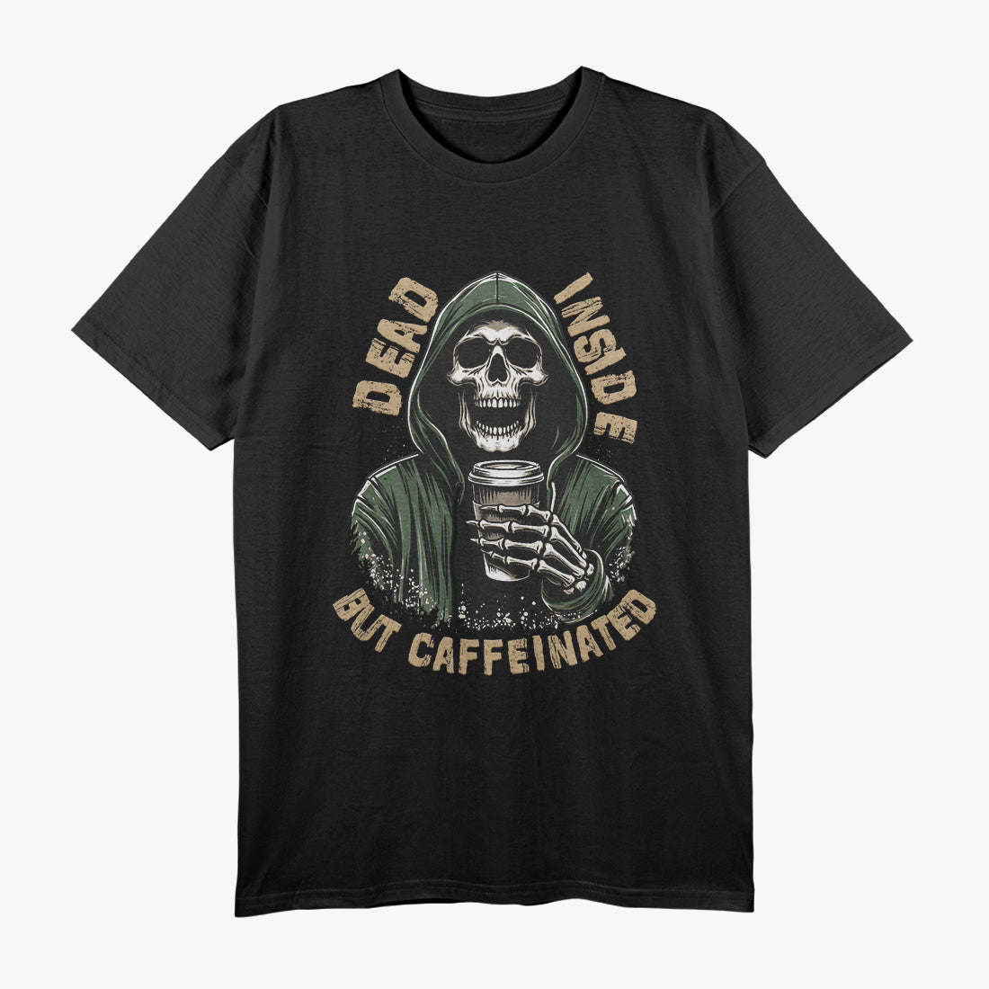 Dead Inside, Caffeinated Grim Reaper Coffee T-Shirt