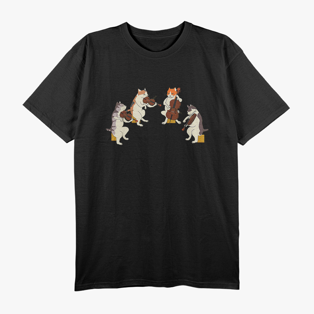 Melodic Cat Playing Violin Whimsical Music Lover Design T-Shirt