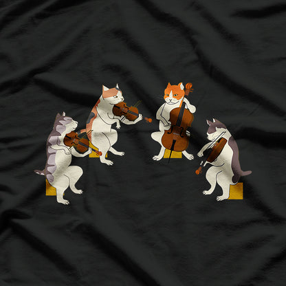 Melodic Cat Playing Violin Whimsical Music Lover Design T-Shirt