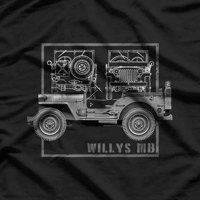 Willys MB Vintage Off Road Classic Vehicle WWII T-Shirt