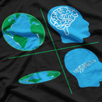 Flat Brain Society - Flat Earth Meme Funny Humor T-Shirt
