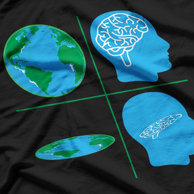 Flat Brain Society - Flat Earth Meme Funny Humor T-Shirt