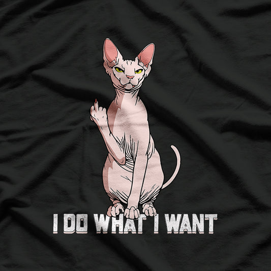 Sphynx Cat Giving Attitude Bold Humor Design T-Shirt