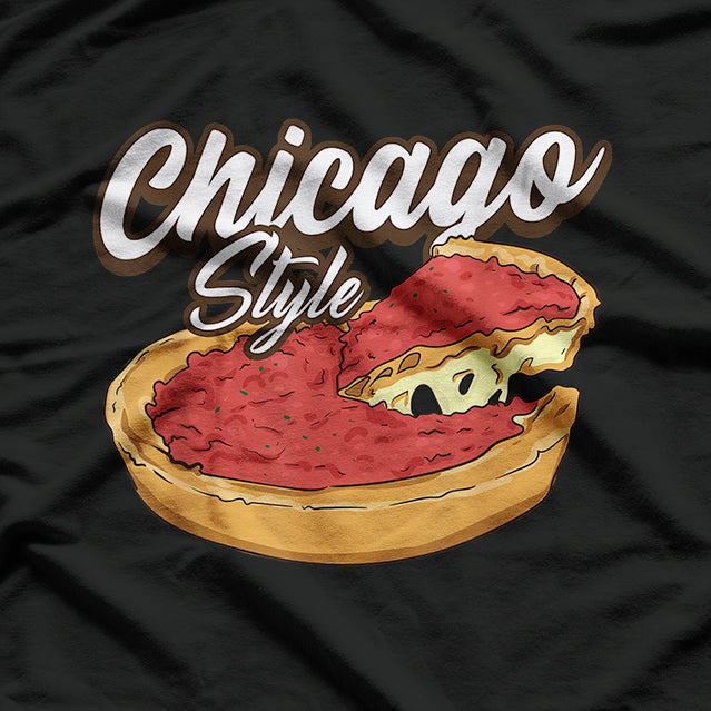 Chicago Style Pizza Deep Dish Pizza Thick Crust Food Lover T-Shirt