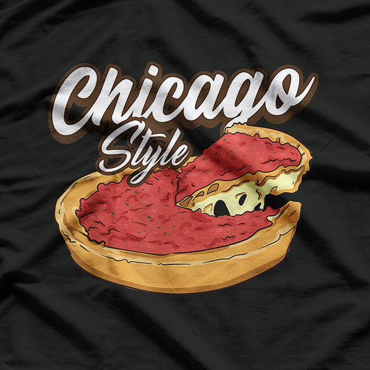 Chicago Style Pizza Deep Dish Pizza Thick Crust Food Lover T-Shirt