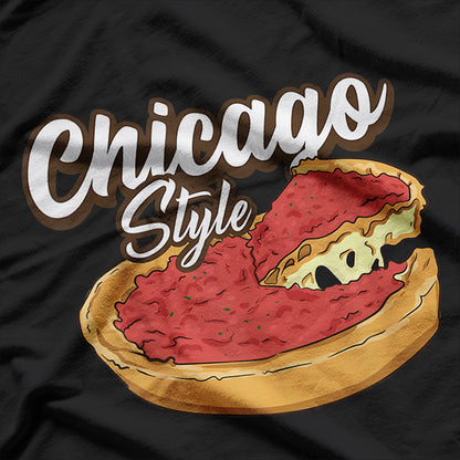 Chicago Style Pizza Deep Dish Pizza Thick Crust Food Lover T-Shirt