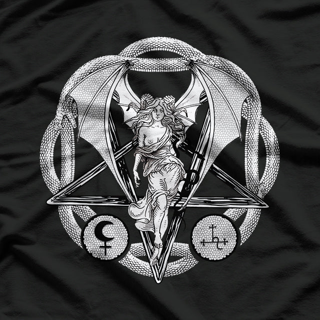 Lilith - Female Devil & Pagan Ouroboros T-Shirt