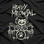 Heavy Meowtal Cat Drummer Funny Rock Music Pet Design T-Shirt