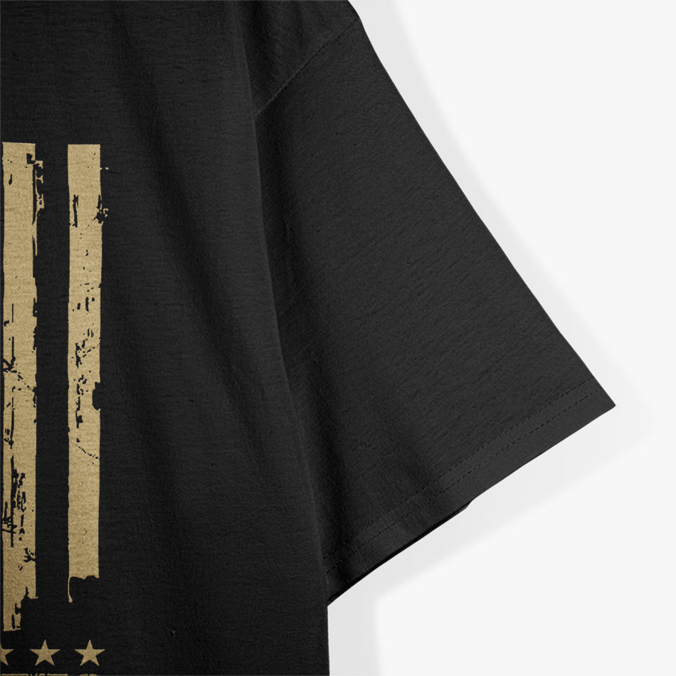 Patriotic U.S Army Veteran Red Line American Flag T-Shirt
