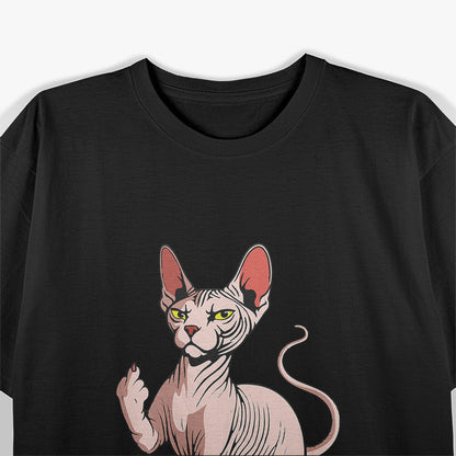 Middle Finger Sphynx Cat Sarcastic Pet Lover T-Shirt