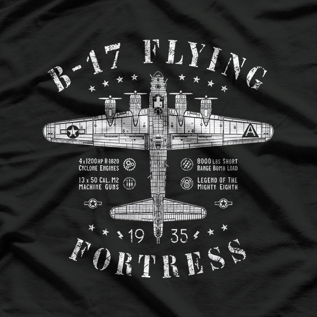 Vintage B-17 Flying Fortress Bomber - 1935 Aviation T-Shirt