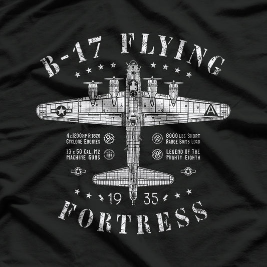 Vintage B-17 Flying Fortress Bomber - 1935 Aviation T-Shirt
