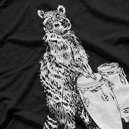 Raccoon Grooving On Conga Fun Animal Music Design T-Shirt