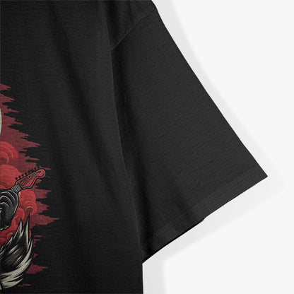 Wolf Guitarist Wild Rocker Animal Design T-Shirt