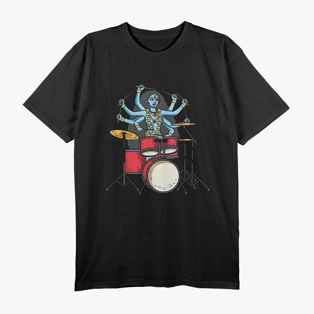 Kali Goddess Playing Drums - Powerful and Divine Rhythm T-Shirt