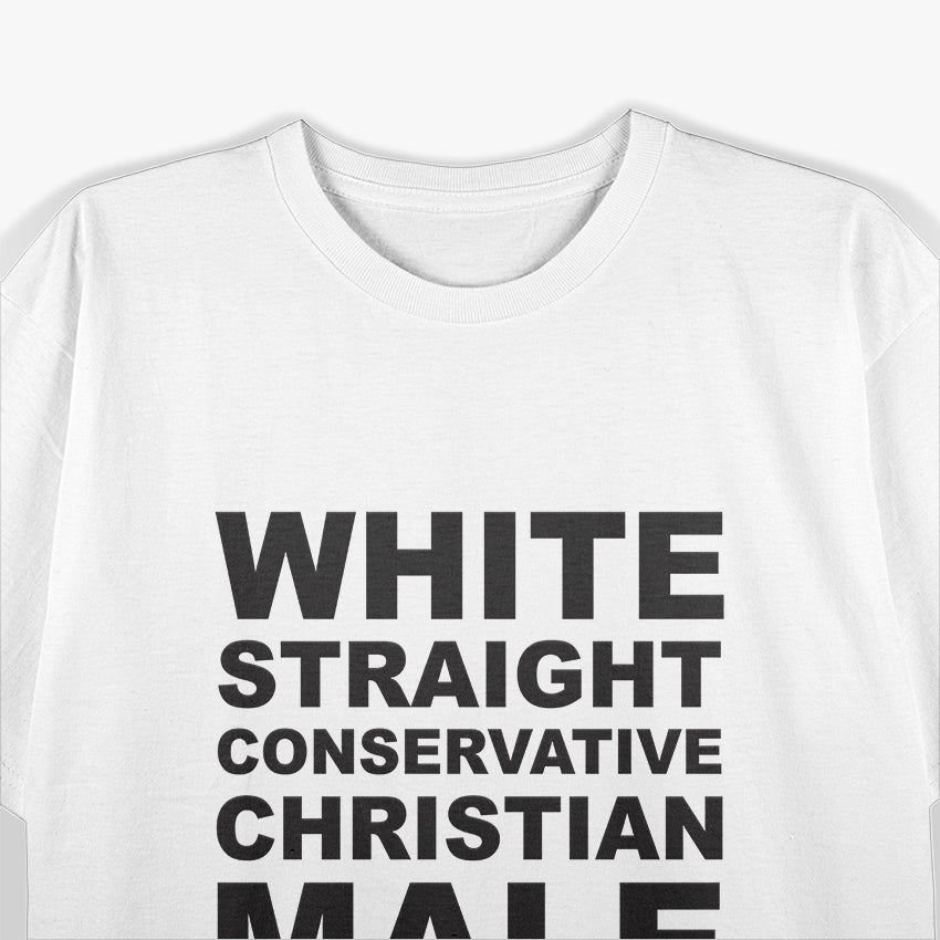 Men’s White Straight Conservative Christian Male T-Shirt