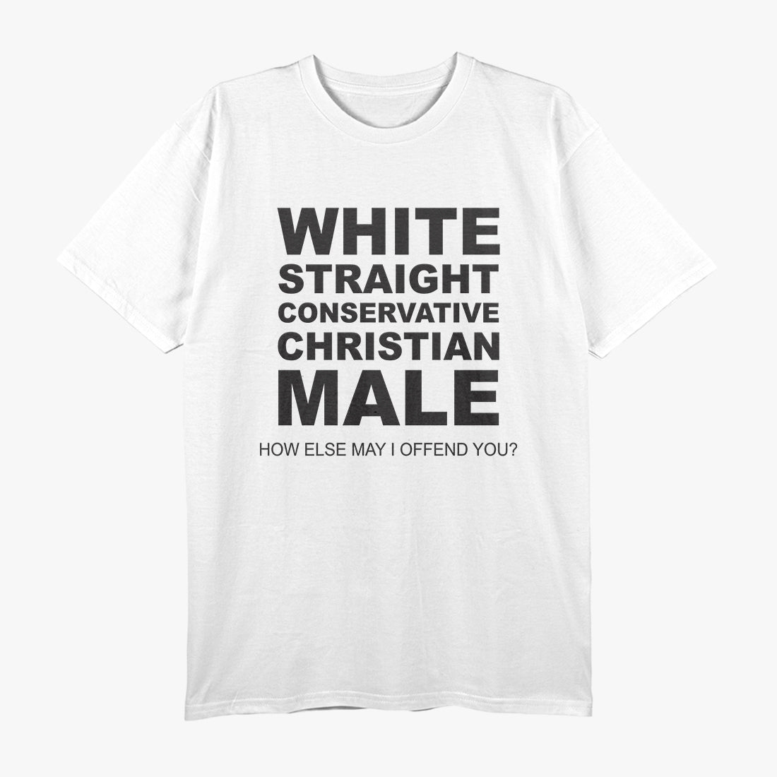 Men’s White Straight Conservative Christian Male T-Shirt