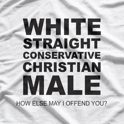 Men’s White Straight Conservative Christian Male T-Shirt