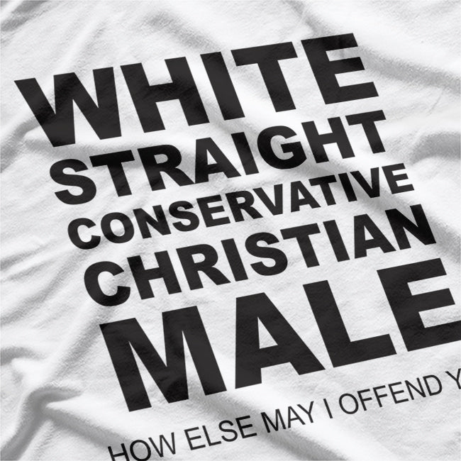 Men’s White Straight Conservative Christian Male T-Shirt