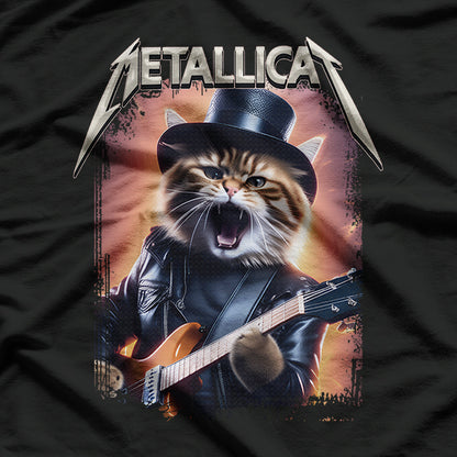 Metallicat Rock Band Cat Lovers Meme T-Shirt