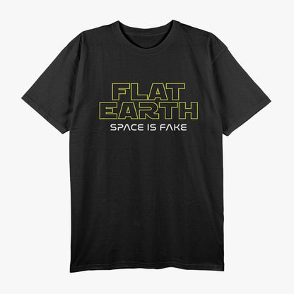 Flat Earth, Space is Fake – Bold Conspiracy Theory T-Shirt