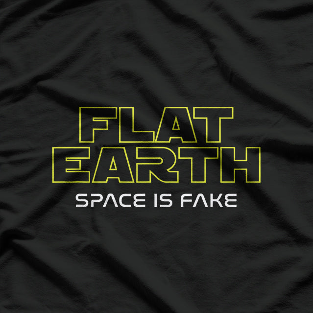 Flat Earth, Space is Fake – Bold Conspiracy Theory T-Shirt