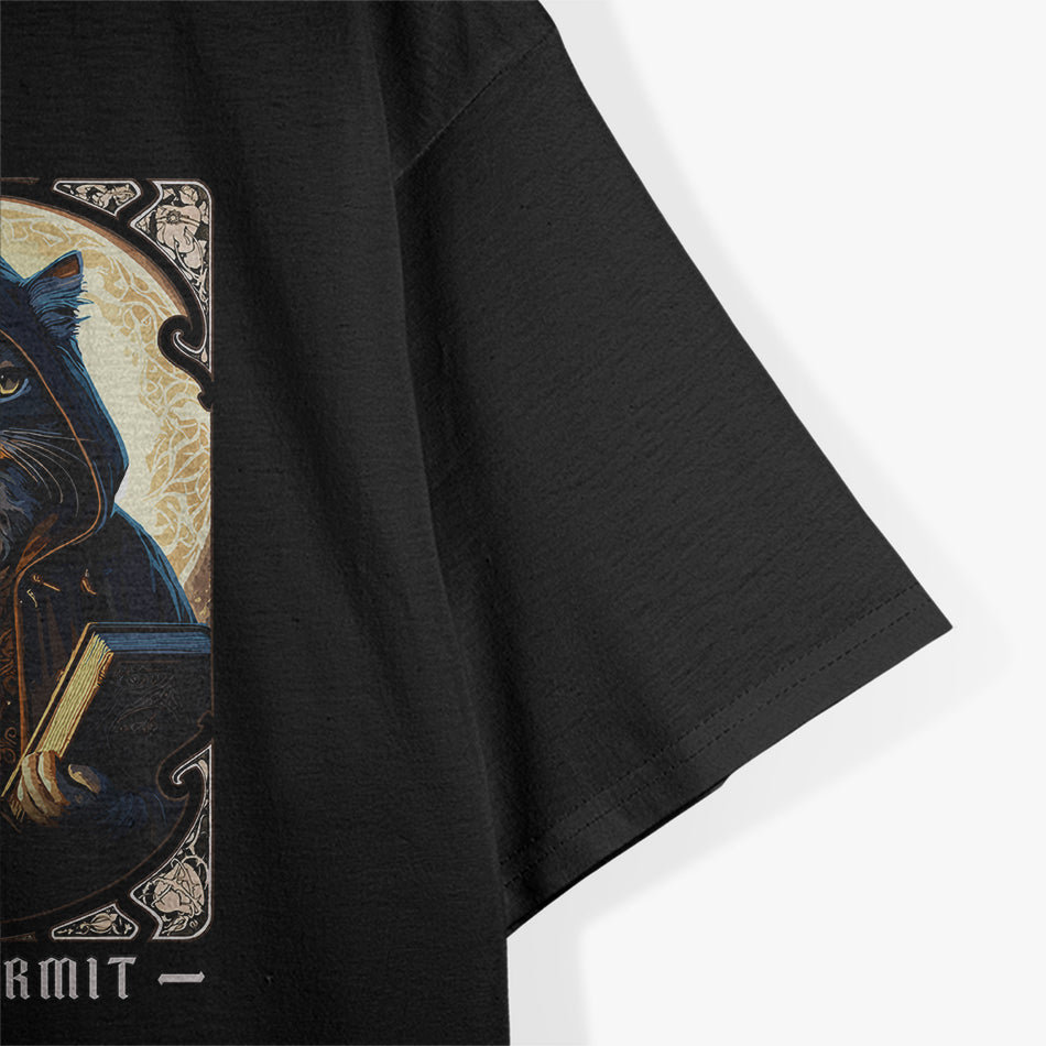 The Hermit Cat Tarot Wisdom and Solitude in Feline Form T-Shirt