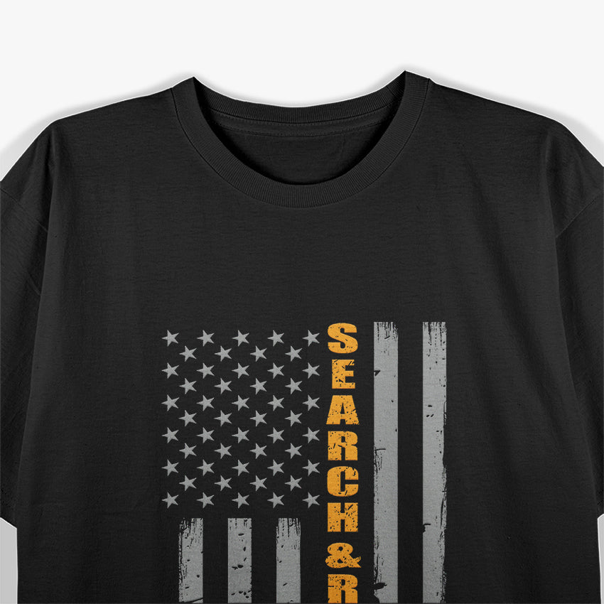 Search And Rescue Thin Orange Line Flag T-Shirt