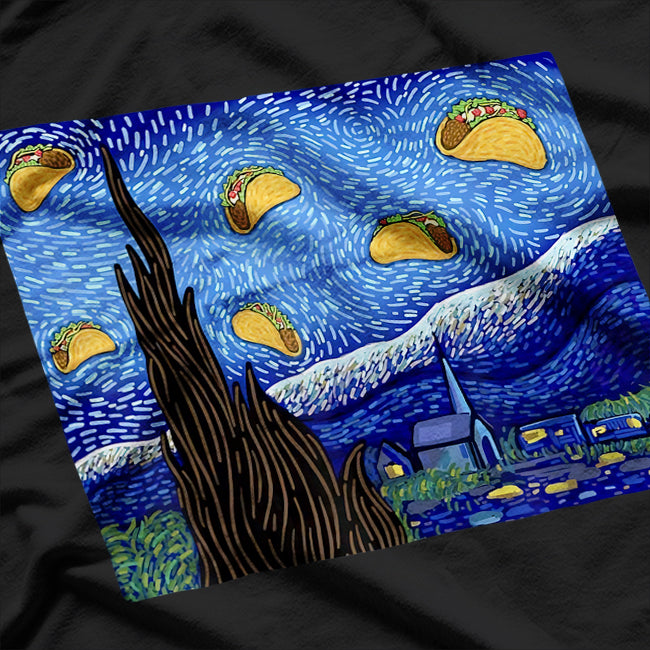 Starry Night With Tacos Funny Taco Lover T-Shirt