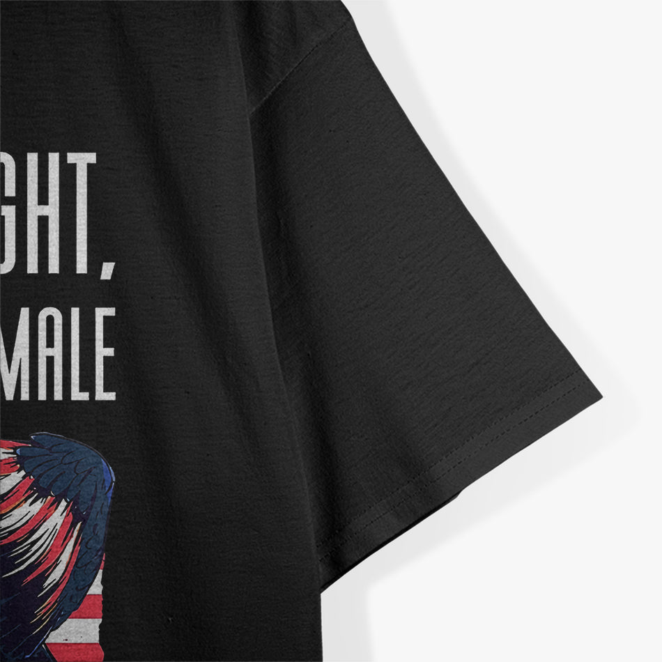 White Straight Republican Male Eagle and Flag T-Shirt