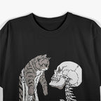 Dark Skeleton Holding A Cat Skull T-Shirt