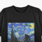Starry Night Sasquatch & UFO - Bigfoot Meets Aliens T-Shirt