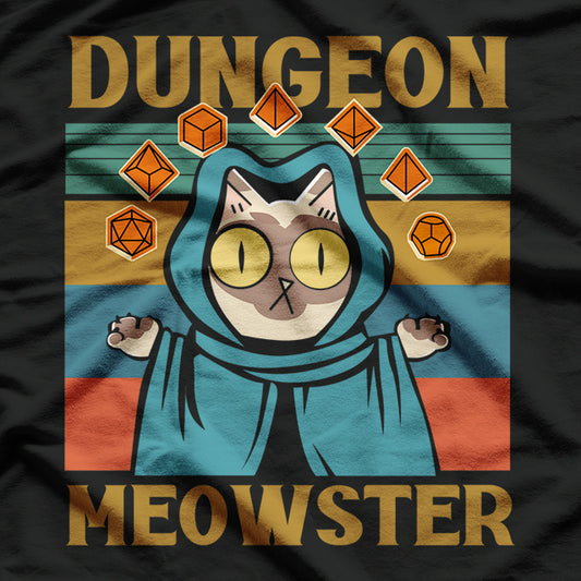 Funny Cat Adventurer Gaming Inspired Design T-Shirt