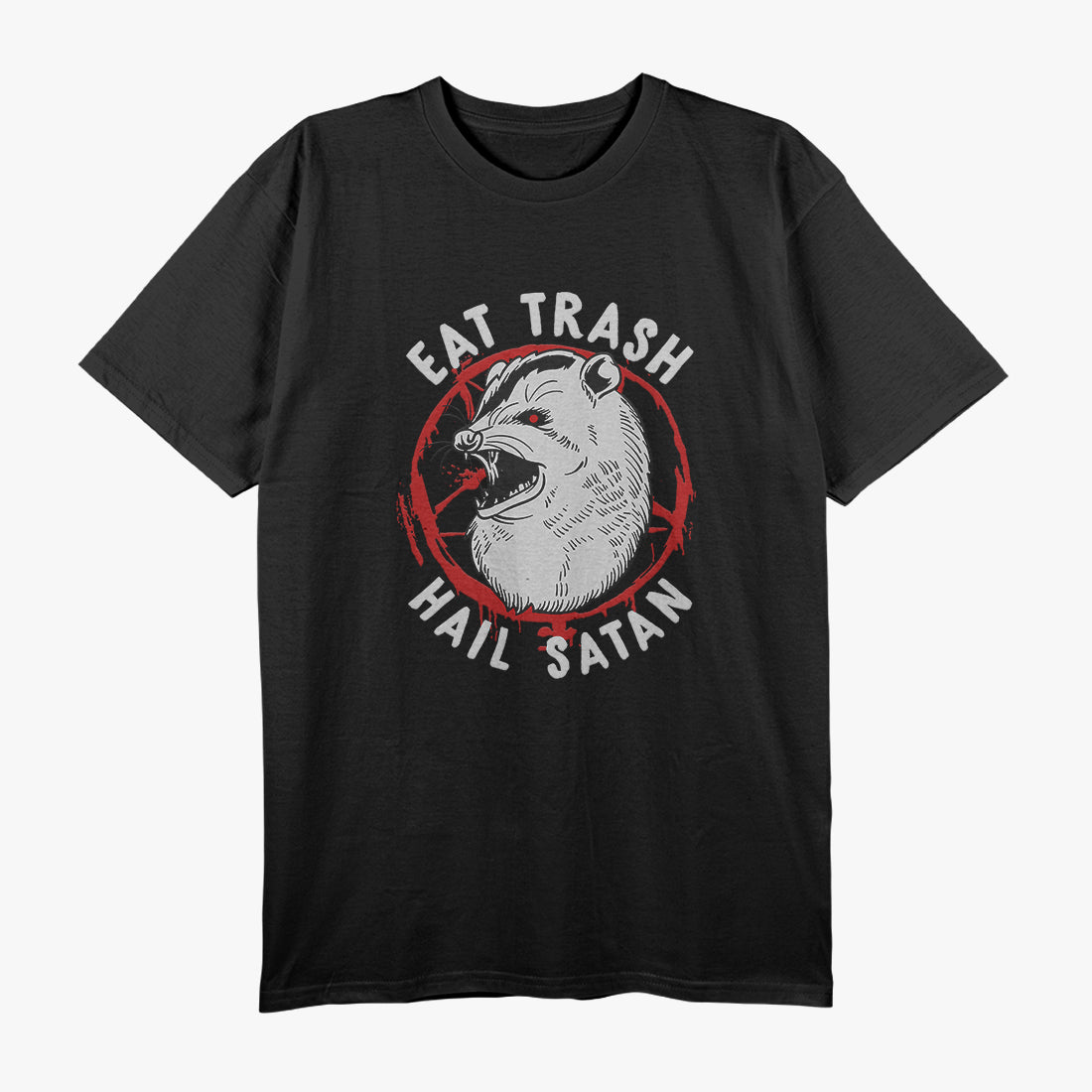 Eat Trash! Occult Pentagram Possum – A Spooky Twist on Trashy Fun T-Shirt