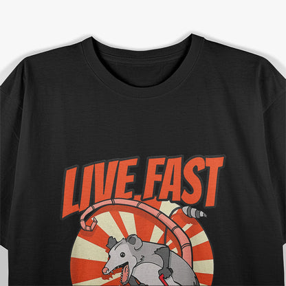 Opossum Riding Vintage Minibike: Live Fast, Eat Trash – A Possum's Motto T-Shirt