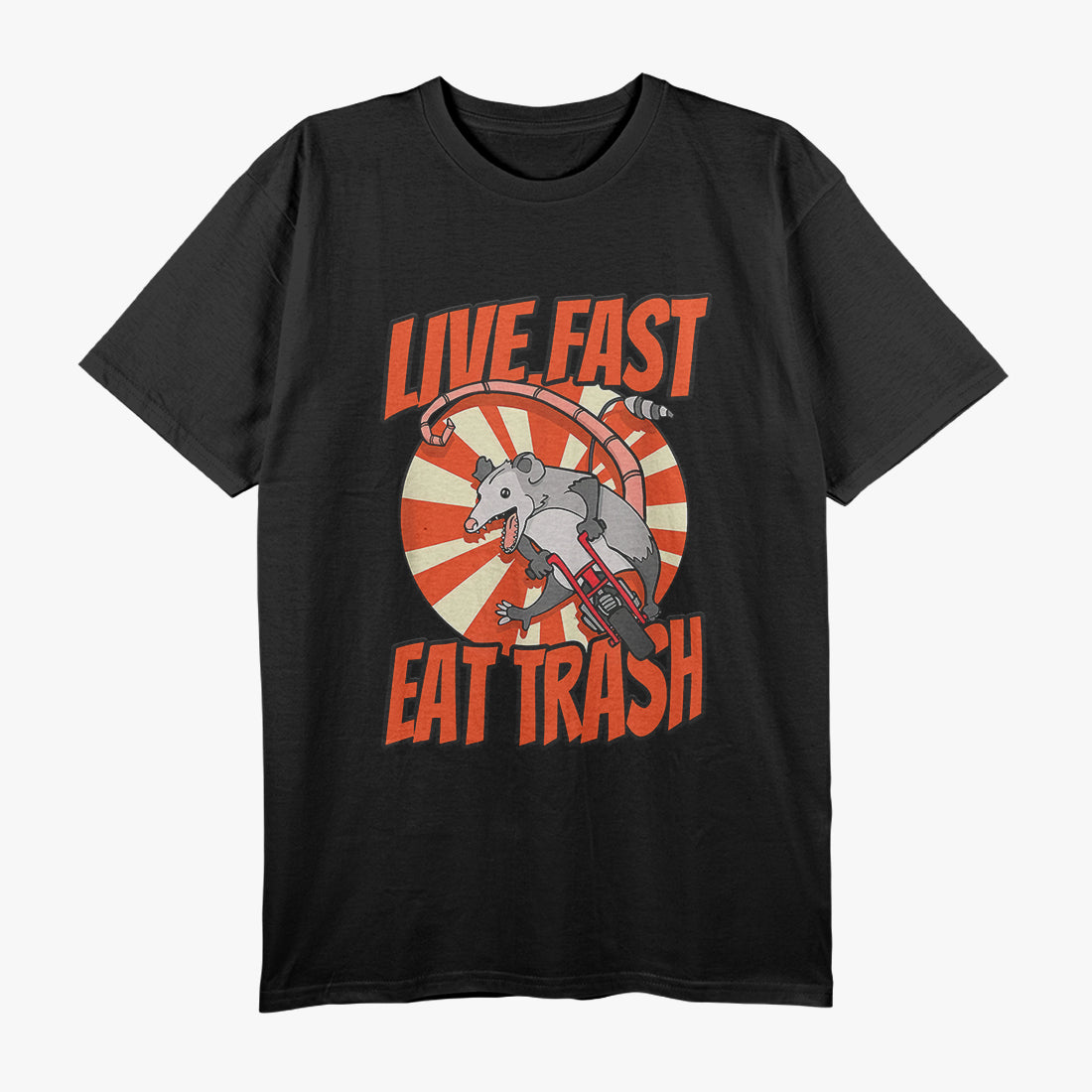 Opossum Riding Vintage Minibike: Live Fast, Eat Trash – A Possum's Motto T-Shirt